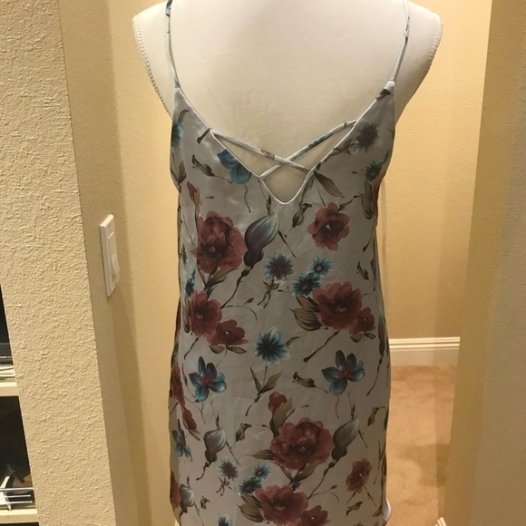 Silver floral slip dress - Picture 3 of 8